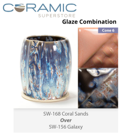 Coral Sands SW168 over Galaxy SW156 Stoneware Combination